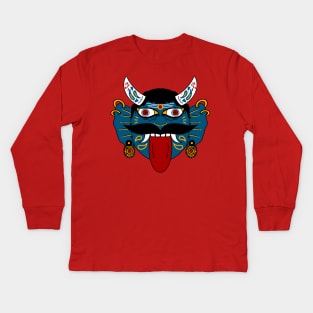 Drishti Bommai Nazar Battu Mahakala Mask Kids Long Sleeve T-Shirt